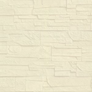 Rasch Factory Slate Brick Faux 3D Effect Cream Wallpaper - 475005