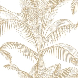 Rasch Pandore Palm Leaves White/Gold Wallpaper - 406818