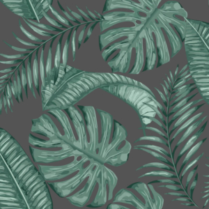 Skinnydip Dominica Tropical Leaf Green/Black Wallpaper - 180521