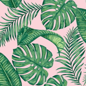 Skinnydip Dominica Tropical Leaf Green/Pink Wallpaper - 180520