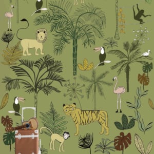 Studio Claas Jungle and Animals Dark Green/Multi Wall Mural - 842142