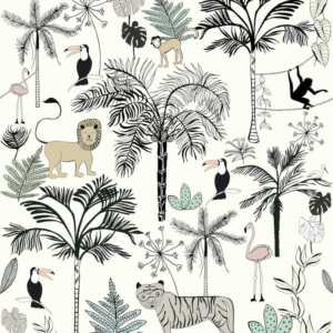 Studio Claas Jungle and Animals White/Multi Wall Mural - 842173
