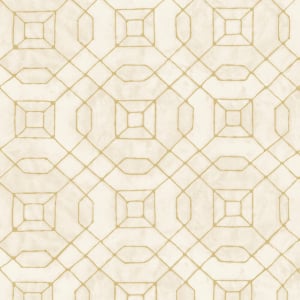 Galerie Metallic FX Large Geometric Cream/Gold Metallic Wallpaper - W78216