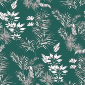 Ohpopsi Toucan Toile Rainforest Green Wallpaper - WLD53111W