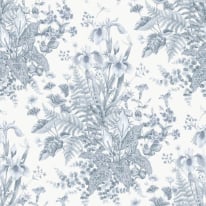 Rasch Chelsea Fern Blue Wallpaper - 100425