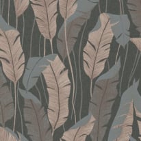 Erismann Arwen Delicate Feather Brown Metallic Wallpaper - 10344-47