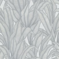 Erismann Zanzibar Leaf Light Grey Metallic Wallpaper - 10371-31