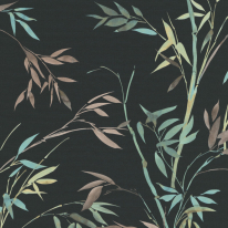 Erismann Stunning Bamboo Leaf Black Wallpaper - 10388-15