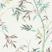 Erismann Stunning Bamboo Leaf Green Multi Wallpaper - 10388-18