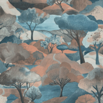 Erismann Tree Landscape Brown Multi Wallpaper - 10433-19
