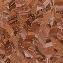Elle Decoration Serenade Leaf Rust Metallic Wallpaper - 10446-13