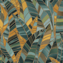 Elle Decoration Serenade Leaf Green Metallic Wallpaper - 10446-19