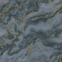 Elle Decoration Mystic Marble Blue/Gold Metallic Wallpaper - 10447-08