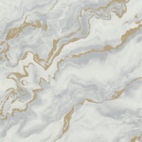 Elle Decoration Mystic Marble Grey/Gold Metallic Wallpaper - 10447-31
