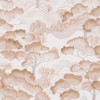 Elle Decoration Oriental Trees Beige/Silver Metallic Wallpaper - 10448-13