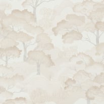 Elle Decoration Oriental Trees Cream/Silver Metallic Wallpaper - 10448-14