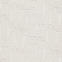 Erismann Rondo Curved Lines Beige Metallic Wallpaper - 10461-02