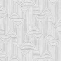 Erismann Rondo Curved Lines Grey Metallic Wallpaper - 10461-31