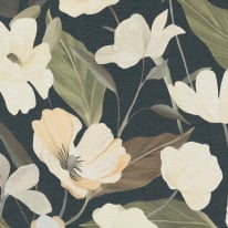 Erismann Fairy Blossom Floral Black Wallpaper - 10508-15