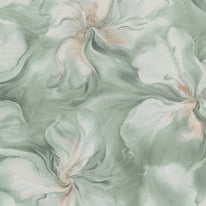Erismann Liquid Aura Floral Turquoise Metallic Wallpaper - 10514-18