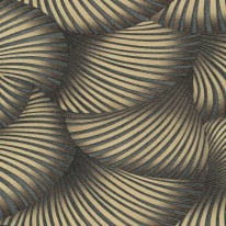 Erismann Twill Geometric Fan Black/Gold Metallic Wallpaper - 10525-15