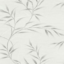 Erismann Yamato Leaf Light Grey Metallic Wallpaper - 10528-31