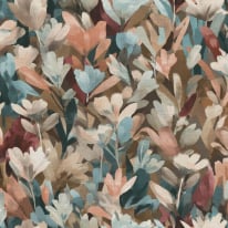 A flat swatch image of the 10586-11 brown floral design.