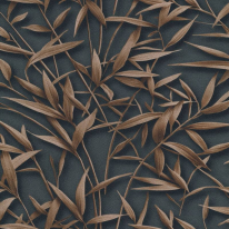 A flat swatch image of the 10587-47 anthracite leaf pattern.