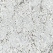 Close-up material sample of the Erismann Modern Balance 10601-10 design showing the grey marble stone pattern and metallic silver veins.