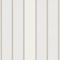 Close-up material sample of the Erismann Modern Balance 10620-02 design highlighting the vertical stripes and beige metallic accents.