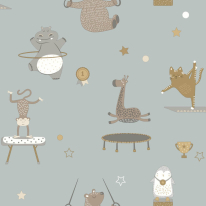 Holden Decor Animal Gymnastic Blue Wallpaper - 13242