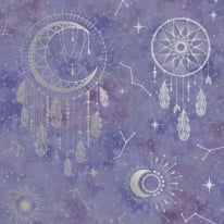 Holden Decor Dreamcatcher Purple/Silver Metallic Wallpaper - 13331