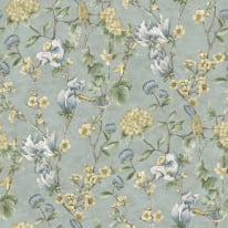 Holden Decor Floral Bird Trail Blue Wallpaper - 13602