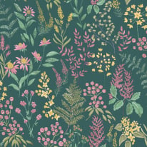 Holden Decor Floral Spring Teal/Pink Wallpaper - 13660