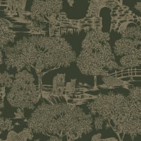 Holden Decor Eastern Horizons Zoo Lake Green Metallic Wallpaper - 13771