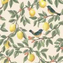 Holden Decor Lemon Leaf Trail Cream/Orange Wallpaper - 13870