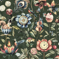Holden Decor Curious Creatures Emerald Green Wallpaper - 13921
