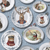 Holden Decor Vintage Tea Party Blue Wallpaper - 13941