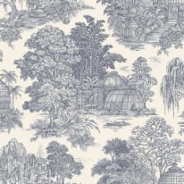 Holden Decor Osterley Toile Gardens Blue Wallpaper - 13951