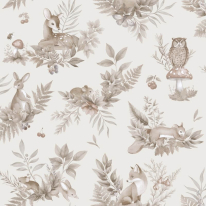 Holden Decor Forest Friends Neutral Wallpaper - 14122