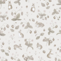 Holden Decor Bunnies and Berries Neutral Wallpaper - 14143