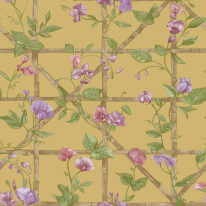 Holden Decor Trailing Floral Trellis Ochre Wallpaper - 14201