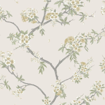 Holden Decor Cherry Blossom Yellow/Cream Wallpaper - 14212