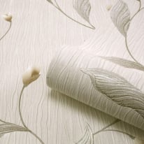Belgravia Decor Tiffany Fiore Trail Cream Glitter Wallpaper - 161