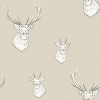 Catherine Lansfield Stag Cream Wallpaper - 165514