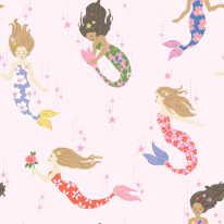 Cath Kidston Mermaids Multi Wallpaper - 182534