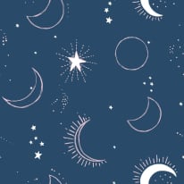 Sassy B Cosmic Babe Blue Metallic Wallpaper - 187501