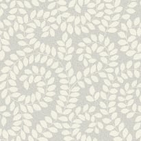 Belgravia Decor Valentino Sequin Leaf Scroll Grey Metallic Wallpaper - 1927