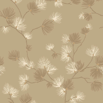 Belgravia Decor Valentino Pine Tree Champagne Metallic Wallpaper - 1933