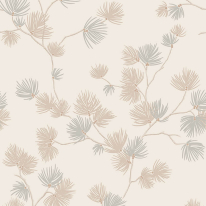 Belgravia Decor Valentino Pine Tree Cream Metallic Wallpaper - 1935